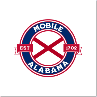 Mobile Alabama State Flag Design Posters and Art